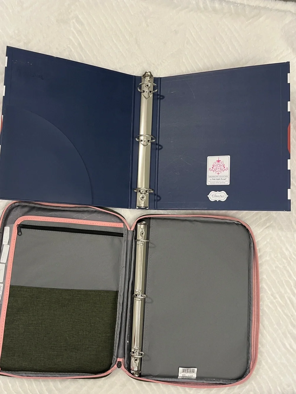 Five Star Olive Green Zipper‎ 3 Ring Binder Floral Binder